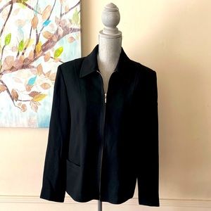 COMPANY ELLEN TRACY WOMEN 🖤BLACK🖤 JACKET WITH FRONT ZIPPER SIZE 12 🌟EUC🌟